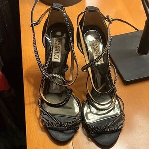 Badgley Mischka Black Rhinestone Heels